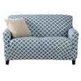 thumbnail image 5 of Great Bay Home Stretch Printed Washable Loveseat Slipcover  (Loveseat, Smoke Blue), 5 of 6