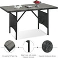 thumbnail image 4 of AECOJOY 54" Outdoor Dining Table, Patio Wicker Metal Frame Coffee Table for Outside or Indoor, Black Rattan, 4 of 7