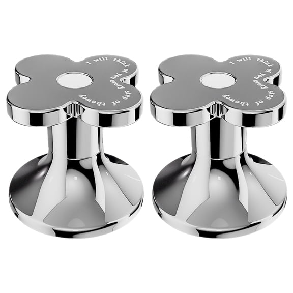 DRAFIDEEP Bathroom Use Toilet Aid 2Pcs Silver Flower Shape Plastic Toilet Water Tank Buttons Flush Toilet Button Helper