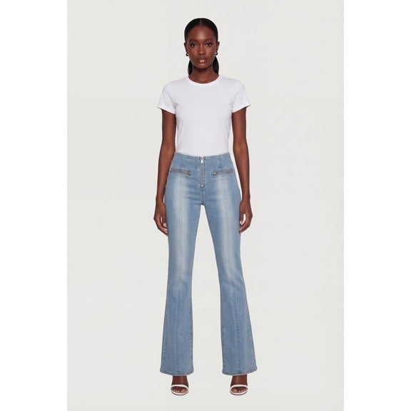 Women's Almost Famous Zip Front Mid Rise Bootcut Jeans