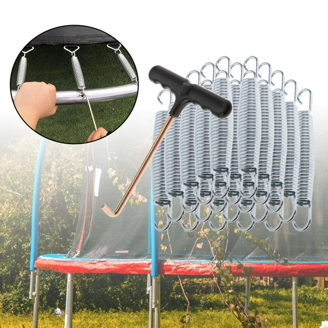 Resortes de trampolín de 20 piezas con herramienta de resorte, piezas de trampolín de Hardware de mantenimiento de reparación de repuesto de Metal de 12cm