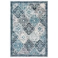 thumbnail image 6 of iOhouze Small Area Rug 2x3 Moroccan Entryway Rugs Vintage Indoor Floral Rug Washable Rugs Non-Slip Indoor Door Mat Low Pile Soft Print Throw Rug for Bedroom Entrance, Blue/Multi, 6 of 7