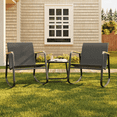 thumbnail image 3 of Aiho 3-Piece Outdoor Rocking Patio Set with Coffee Table, for Porch, Garden, Backyard - Black, 3 of 7