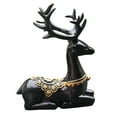 thumbnail image 4 of Figura de ciervo para coche, estatua de escritorio, regalo, recuerdos, colección, decoración de coche, minifigura creativa negro, 4 of 9