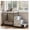 Gray, variant on Pet Bunk Bed with Stairs and Storage Dogs Cats Window Perch Elevated Bedside Lounge Multi-Level Platform Foam Upholstered Gray 19.6 x 50.4 x 30.1 Inches