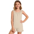 thumbnail image 2 of BOOMNY Child Girls Pajamas Sets 2 Peice Soft Sleeveless Ruffled Sleepwear Tops Shorts Pjs Set for Kids Cozy Loungewear Homewear, 2 of 7