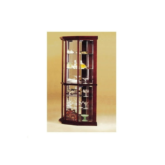 Corner Display Cabinet - Cherry Wood Cabinet with Glass Doors - Collectible Showcase Storage
