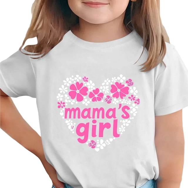 Zpanxa T-Shirts d'Été pour Filles Imprimé de la Fête de l'Indépendance Col Rond Manches Courtes Haut Polyester Spandex 3-4 Ans