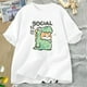 thumbnail image 4 of Camisetas de dinosaurio y gato, divertidas camisetas de algodón de manga corta para mujer y hombre, camisetas casuales de verano con cuello redondo, camisetas gráficas Harajuku, ropa de calle, 4 of 5