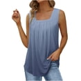 thumbnail image 5 of Wiyuqeen Womens Side Split Tank Tops Classic Fashion Marble Printed Blouses Baggy Pleated Square Neck T-shirts Elegant Summer Sleeveless Graphic Tees, 5 of 5