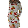 thumbnail image 1 of Pompotops Robe de Mode Décontractée Confortable à Manches Longues Col Rond Imprimé de Noël en Solde, 1 of 4