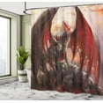 thumbnail image 5 of Ambesonne Fantasy Shower Curtain, Dragon Mountain Myth, 69"Wx70"L, Multicolor, 5 of 5