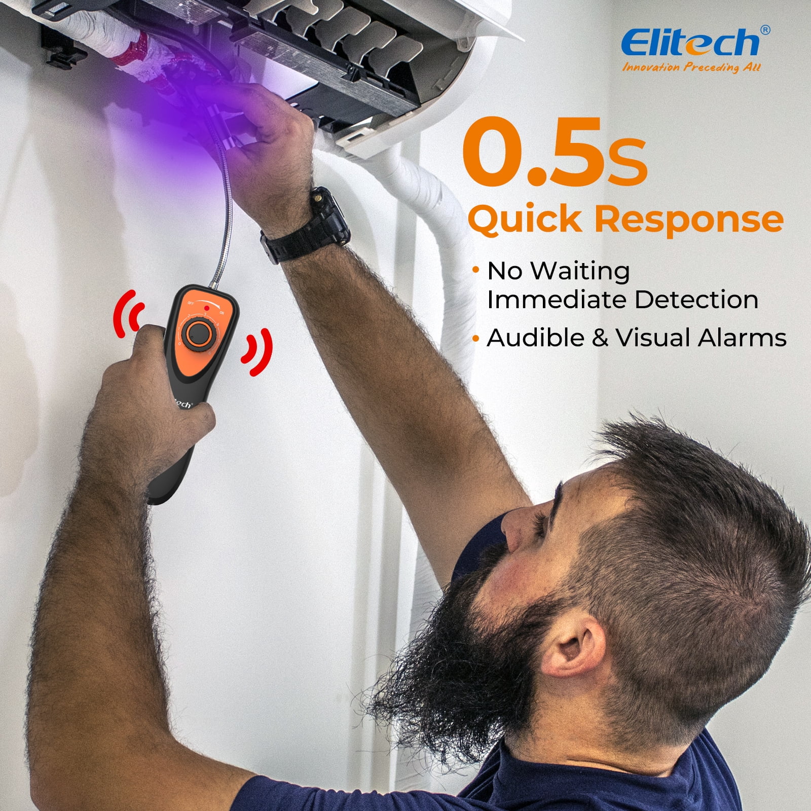 Elitech Refrigerant Leak Detector CLD-100 Freon Leak Detector Car HVAC Halogen Refrigerant Leak Detector CFCs HCFCs HFCs