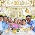 thumbnail image 5 of 50th Birthday Decorations, Sand White Gold Theme Party Decor, Beige White Gold Latex Balloons and Happy 50th Birthday Banner, Happy 50th Birthday Party Anniversary Supplies, 5 of 7