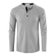 thumbnail image 2 of Blusas y camisas de manga larga y cuello redondo para hombre, estilo casual, con botones de color liso, de poliéster y algodón., 2 of 3
