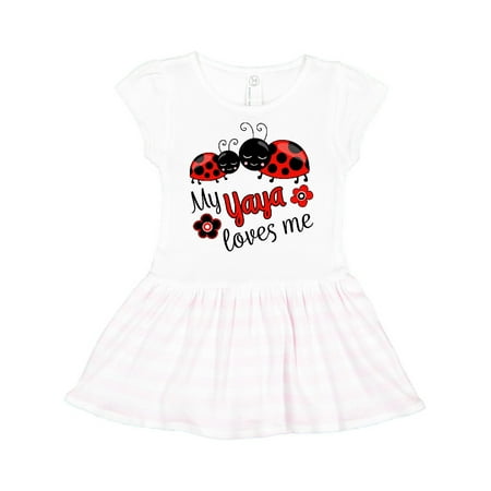 

Inktastic My Yaya Loves Me with Cute Ladybugs Gift Toddler Girl Dress