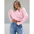 thumbnail image 4 of Trendy Queen Women's Oversized Cable Knit Crewneck Sweaters, 4 of 5