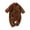 Brown, variant on Baby Boys Girls Fleece Romper Autumn Winter Infant Toddler Baby Long Sleeve Print Plush Romper Jumpsuit Brown 0-3 Months