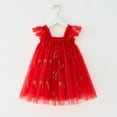 thumbnail image 3 of Hotiary Toddler Baby Girl Christmas Tutu Dress Infant Square Neck Sleeveless Layered Tulle Dress My First Princess Dress Little Kids Xmas Holiday Birthday Party Outfit for 0M-6T, 3 of 4