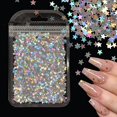 thumbnail image 4 of Purpurina holográfica plateada para decoración de uñas, copos de lentejuelas en forma de estrella, accesorios para manicura, diseño de puntas de uñas de Gel, 4 of 4
