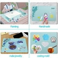 thumbnail image 4 of Silicone Craft Mat Silicone Painting Sheet with Palette Cup Tool Holder Multifunctional Large Silicone Sheet Non Stick Soft Heat Resistant Resin Jewelry Casting Mold Mat for Painting, 4 of 9