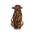 thumbnail image 2 of BLISSFUL STEP Women's Open Toe Strappy Block Heel Sandals Leopard Print 7, 2 of 8