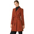 thumbnail image 1 of Abrigo De Invierno Medio Largo Con SolaY Doble BotonaduPaMujer Rojo ladrillo S, 1 of 6
