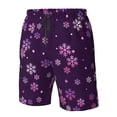 thumbnail image 4 of Salouo Purple Snow Flakes Pattern Swim Trunks for Men,Men's Hawaiian Bathing Suit Swimsuits Quick Dry Swimming Board Shorts Beach Shorts with Pockets-Medium, 4 of 6
