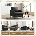 thumbnail image 2 of Techmilly Accent Chairs, Mid-Century Linen Fabric Armchair for Living Room, Modern Comfy Sofa Chair for Bedroom, Upholstered Reading Chairs for Reading Space, Wating Room - Dark Grey, 2 of 7