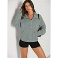 thumbnail image 2 of Womens Half Zip Sweatshirts Cropped Long Sleeve Hoodies Oversized Quarter Zip Up Pullover Tops, 2 of 5