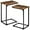 Rustic Brown, variant on C-Shaped Side Table, TV Tray Set of 2, Sliding Table Under Sofa, Rustic Brown