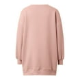 thumbnail image 5 of HNMKIU Women's Casual Solid Color Front Zipper Long Sleeve Pullover Soft Comfortable Crewneck Sweatshirt for Everyday Wear 05_Pink,L, 5 of 5