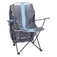 thumbnail image 2 of Kelsyus Premium Portable Camping Folding Outdoor Lawn Chair w/ 50+ UPF Canopy, Cup Holder, & Carry Strap, Blue & Gray, 2 of 6