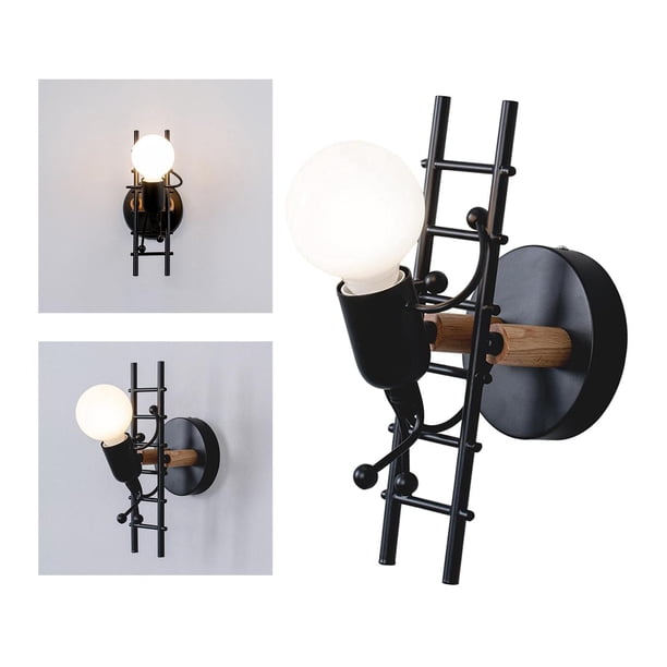 Luces de montaje en pared de granja, iluminación de candeliere de pared, lámpara de pared para exteriores, linterna para Porch Bathroom bar cálida negra Colco Apliques de pared Dormitorio Exterior