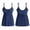 Z-Navy, variant on JSheng Women's Spaghetti Strap Babydoll Top V Neck Sleeveless Cami with Lace Trim and Tie Front Women Summer Tank Tops Z-Navy L