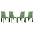 thumbnail image 1 of Modern Contemporary Urban Design Dining Kitchen Room Side Chair, Set of Four, Fabric, Green, 1 of 4