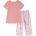 thumbnail image 2 of MyFav Women's Capri Pajama Sets 2-Piece Top & Capri Pants Sleepwear Set,Pink,3XL, 2 of 5