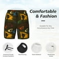 thumbnail image 3 of Uemuo Monochrome Excavators Pattern Mens Swim Trunks Quick Dry Board Shorts with Mesh Lining, Stretch Beach Shorts Quick Dry No-Chafing Board Shorts-3X-Large, 3 of 6