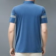 thumbnail image 4 of POTETI Collared Polo Shirts for Men Casual Short Sleeve Shirts Summer Striped Loose Tops, 4 of 4