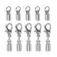 thumbnail image 1 of Uxcell 10pack Cord End Cap 3.5mm ID Lobster Claw Clasp End Caps for DIY Bracelets Necklaces, Silver Tone, 1 of 5