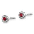 thumbnail image 3 of Auriga 14k White Gold Diamond and Ruby Halo Stud Earrings for Women (L- 0.2 inch, W- 0.2 inch), 3 of 6