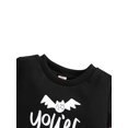 thumbnail image 3 of goowrom Children Halloween Printed Pattern Pullover, Black Round Collar Tops, 3 of 7