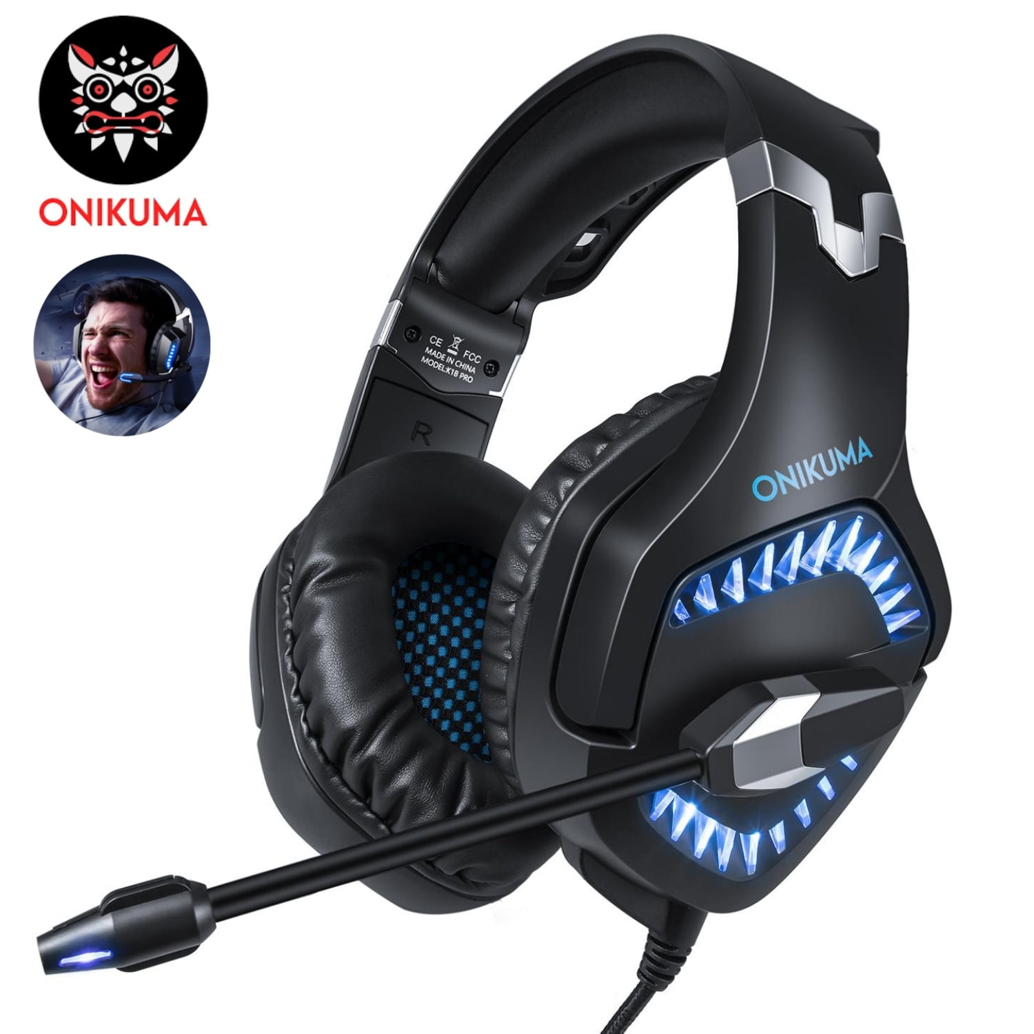 verbergen Immoraliteit Syndicaat Gaming Headset for PS4 Xbox One Nintendo Switch, over-Ear Headphones with  Noise Cancelling Microphone and Breathable Ear Pads, Bass Surround Sound &  Glowing LED Light, Game Headset for Laptop PC - Walmart.com