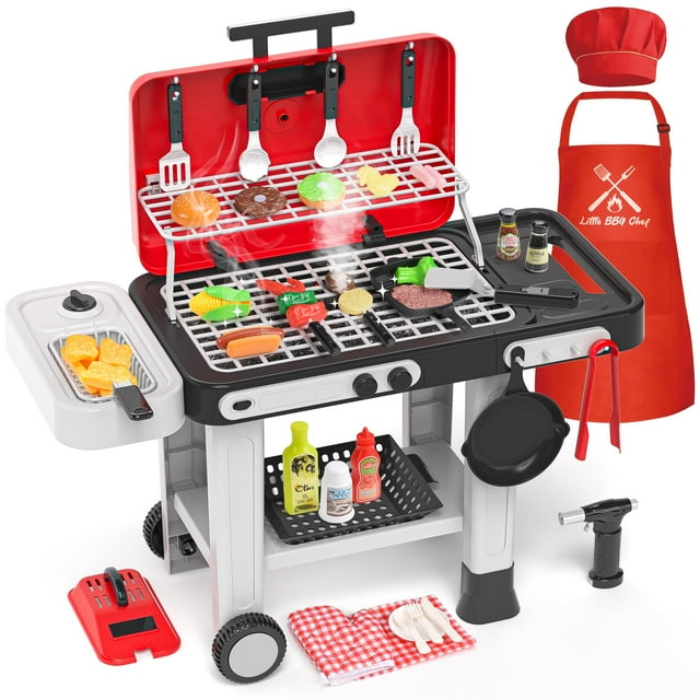 Juguete para barbacoa Aojieni Kids Grill Playset, 86 unidades, que cambia de color