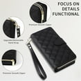 thumbnail image 3 of For Apple iPhone 12 Pro Max Wallet Case Magnetic Flip Cover 9-Card Slots Zipper Pocket With Detachable Shoulder Strap And Wrist Strap,Black,For iPhone 12 Pro Max, 3 of 7