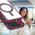 thumbnail image 6 of Magnetic for Samsung Galaxy S22 Case,Electroplated Clear Slim Samsung S22 Phone Case with Camera Protection,Shockproof Samsung S22 Case Compatible with MagSafe, Red Edge, 6 of 14
