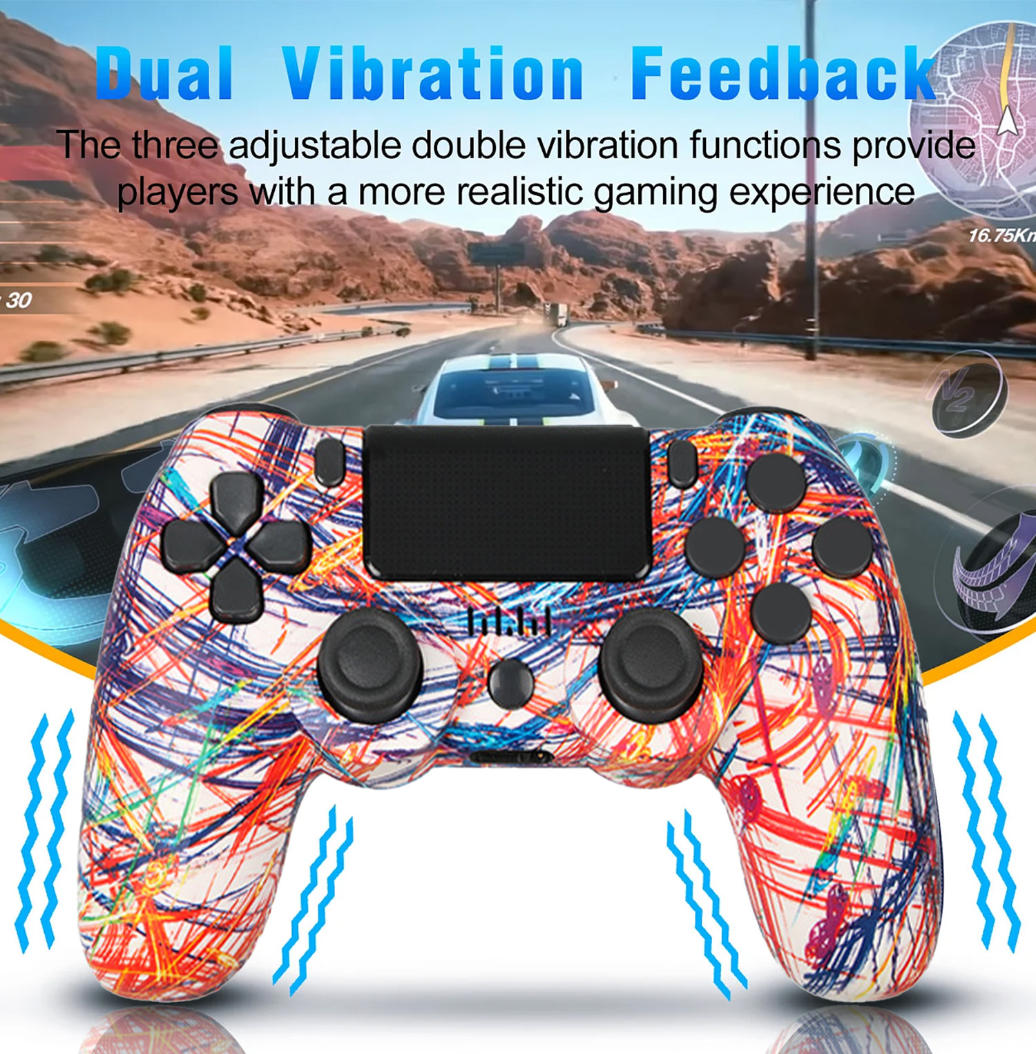 SPBPQY Wireless Controller Compatible with P4/P4 Pro/P4 Slim - Magma Red