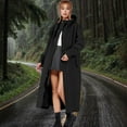 thumbnail image 5 of MuXi Women's Long Raincoat Hooded Windproof Anorak for Outdoor Camping Hiking Work Commuting Travel (Black,XL), 5 of 6