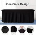thumbnail image 2 of DEELLEEO 6ft  Rectangle Table Skirts  Polyester Fitted Table Covers  Black Table Cloth For 6 Ft Table With Skirt Spandex Table Cover, 2 of 7