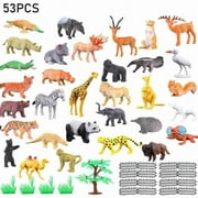 Animal Toy, 52 Pack Mini Wild Plastic Animals Models Kit Toys S9F3 J3O7